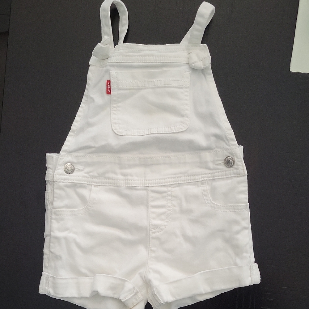Levi's White Denim Overalls Classic Summer Style
